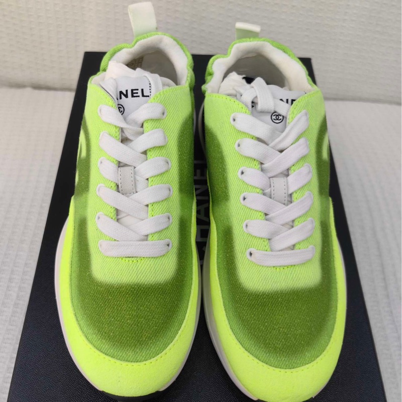 CHANEL香奈兒黃色運動鞋，女士牛仔休閒鞋，35.5碼 全新-3