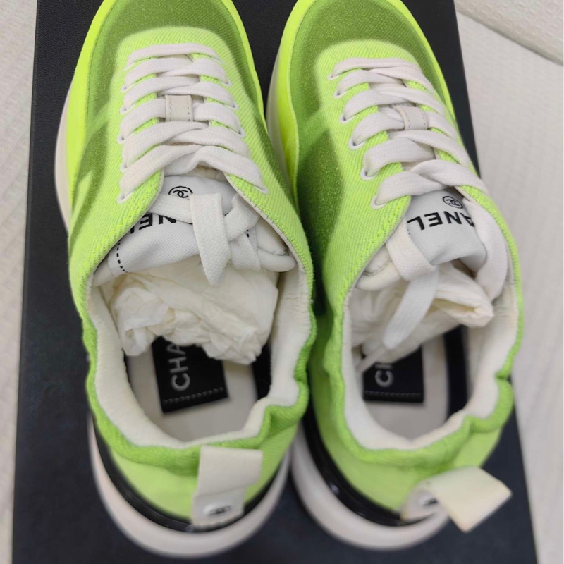 CHANEL香奈兒黃色運動鞋，女士牛仔休閒鞋，35.5碼 全新-4