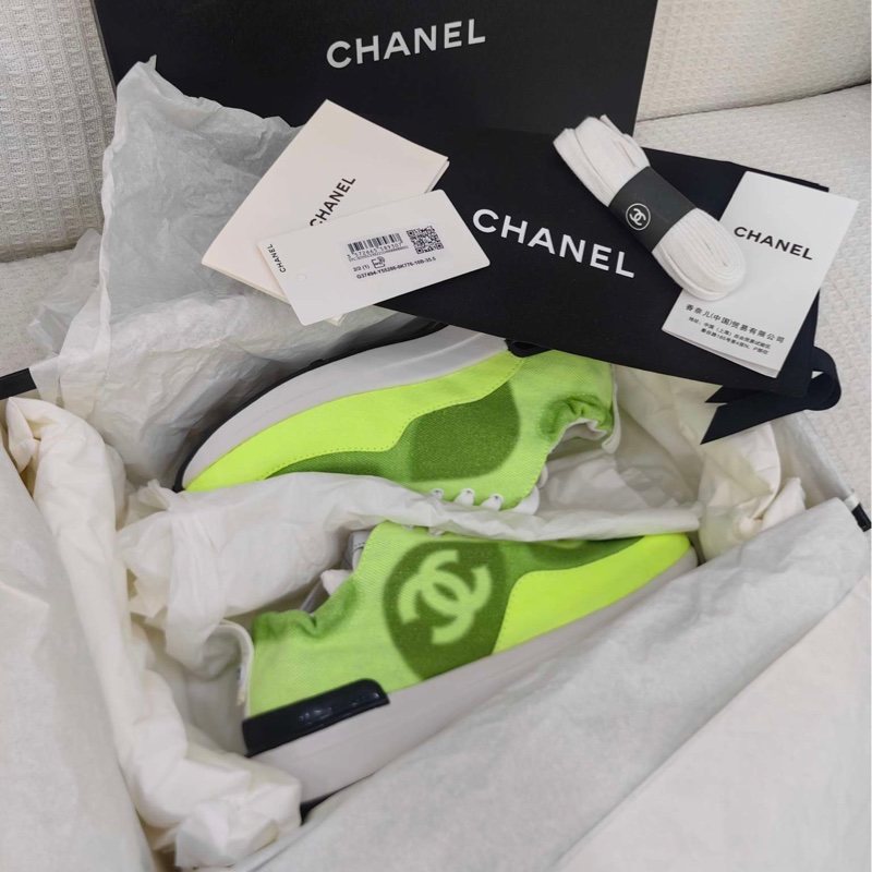 CHANEL香奈兒黃色運動鞋，女士牛仔休閒鞋，35.5碼 全新-8