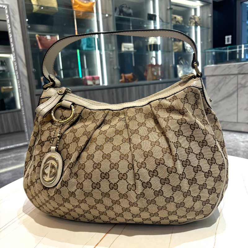 *SHIHNA名牌精品* GUCCI Sukey GG 緹花帆布HOBO-0