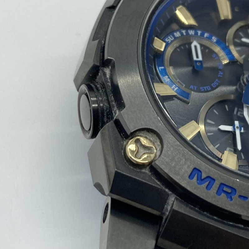 卡西歐 G-SHOCK MRG-B1000BA-1AJR MR-G 手錶，電波校時，支援 Mobile Link，黑藍金配色-5