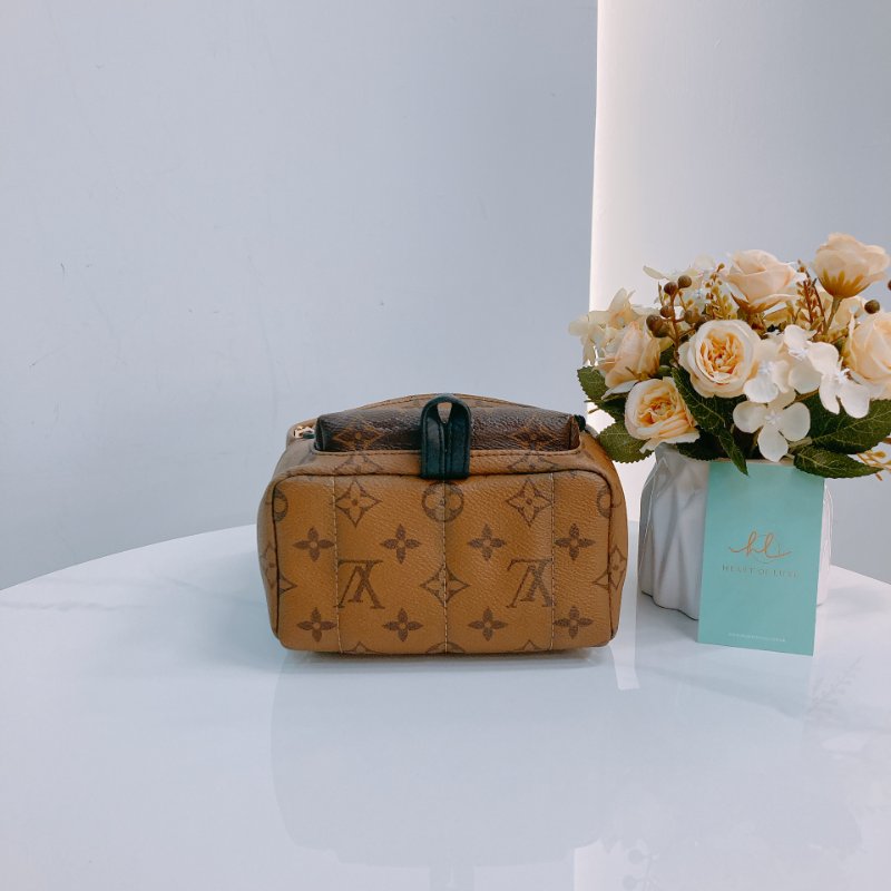 MS0428 Louis Vuitton 路易威登 小背包 雙拼色 經典老花紋 金扣  Palm Spring Backpack Mini Reverse Monogram x GHW-4