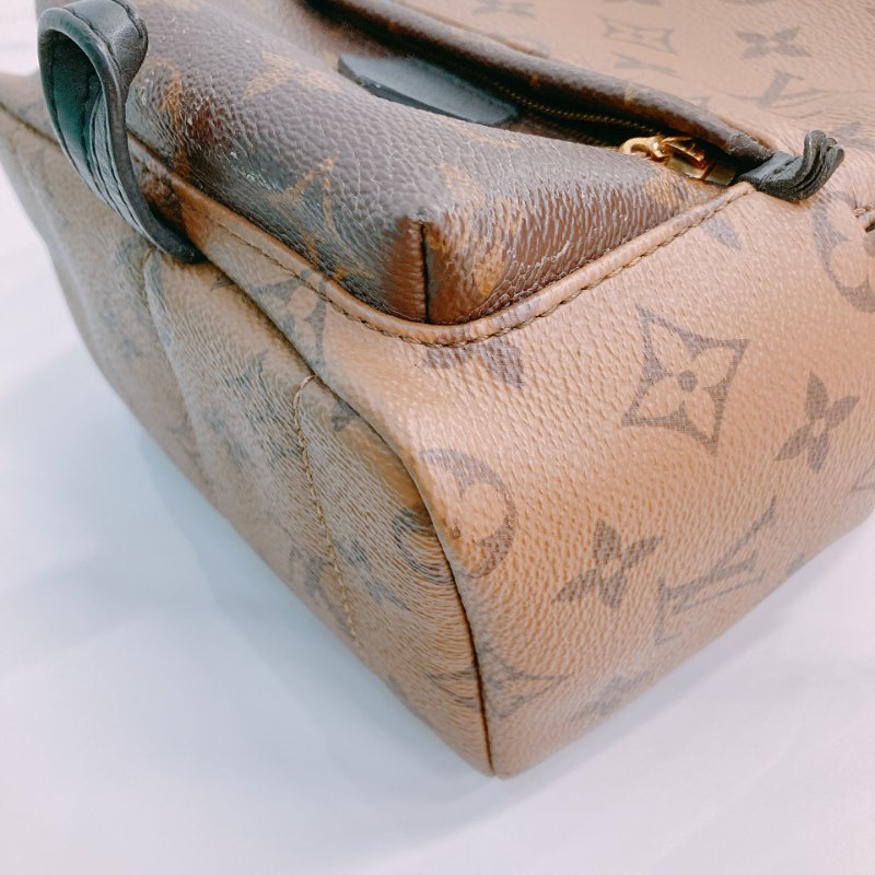 MS0428 Louis Vuitton 路易威登 小背包 雙拼色 經典老花紋 金扣  Palm Spring Backpack Mini Reverse Monogram x GHW-6