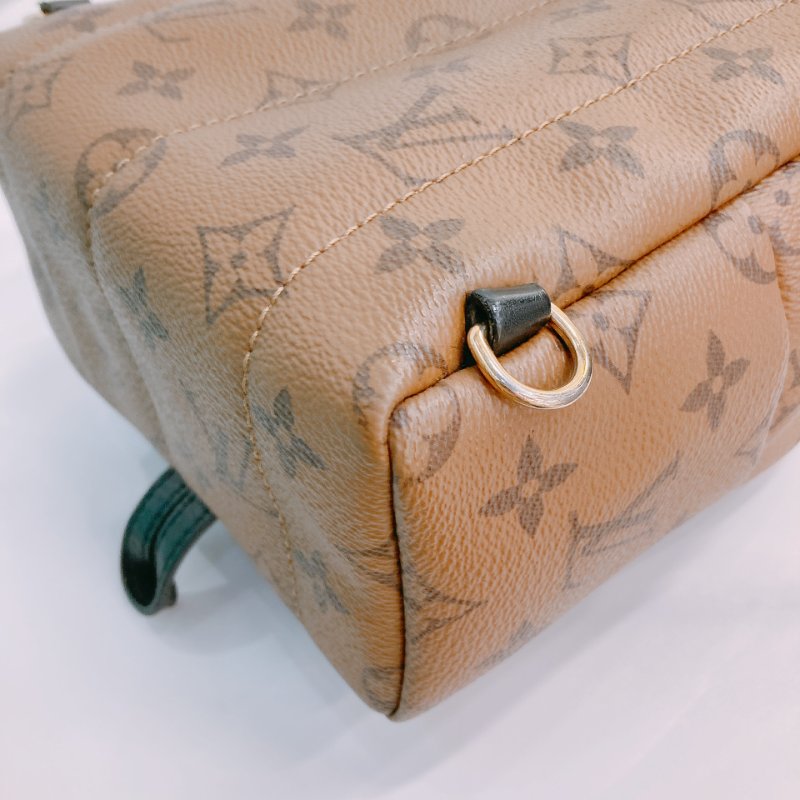 MS0428 Louis Vuitton 路易威登 小背包 雙拼色 經典老花紋 金扣  Palm Spring Backpack Mini Reverse Monogram x GHW-8