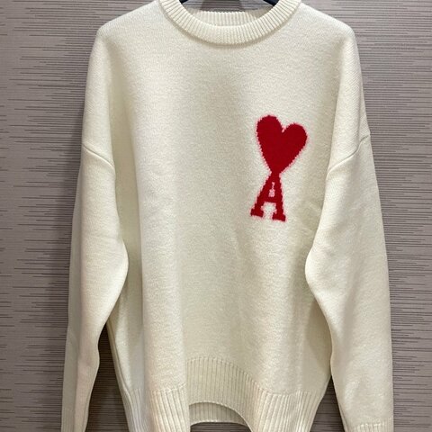 💎Han's house精品服飾💎AMI PARIS 愛心 刺繡 美利奴羊毛 毛衣