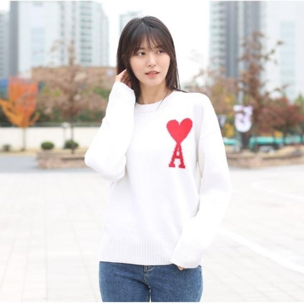 💎Han's house精品服飾💎AMI PARIS 愛心 刺繡 美利奴羊毛 毛衣-1