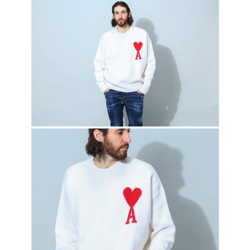 💎Han's house精品服飾💎AMI PARIS 愛心 刺繡 美利奴羊毛 毛衣-4