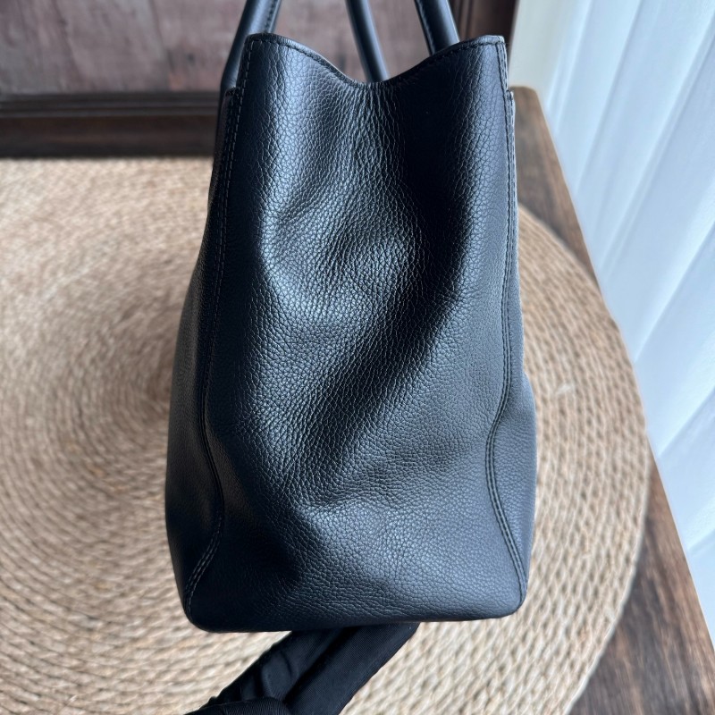 Chanel cerf黑金荔枝紋中號 手提包-7