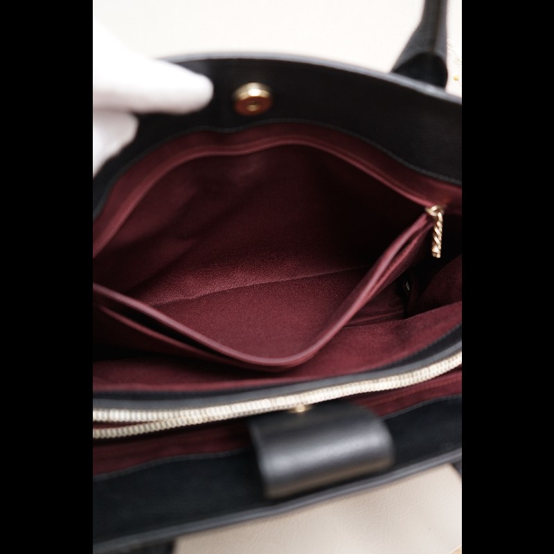 CHANEL Cerf 手提公文包黑金荔枝紋牛皮-12