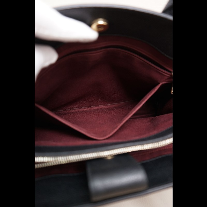 CHANEL Cerf 手提公文包黑金荔枝紋牛皮-13