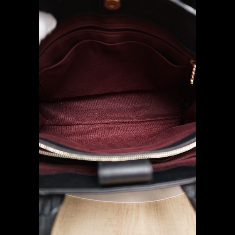 CHANEL Cerf 手提公文包黑金荔枝紋牛皮-14