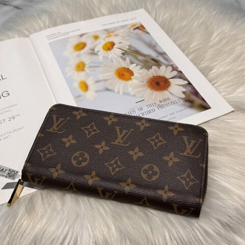 LV 經典老花拉鍊長夾 芯片款