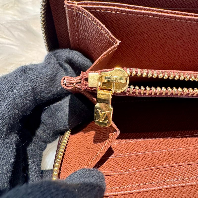 LV 經典老花拉鍊長夾 芯片款-7