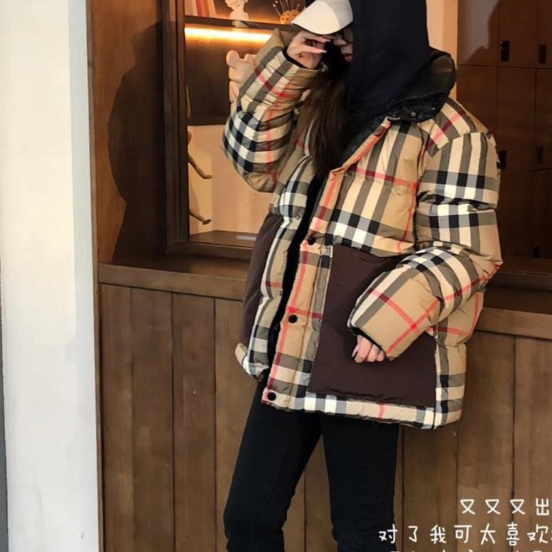 💎Han's house精品服飾💎Burberry 格紋 連帽可拆 羽絨 外套-3