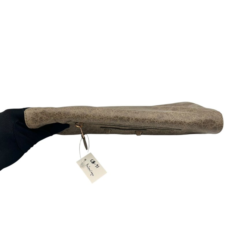 【美收精品】BALENCIAGA 褐色手拿機車包 C-71-5