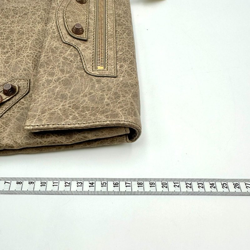 【美收精品】BALENCIAGA 褐色手拿機車包 C-71-14