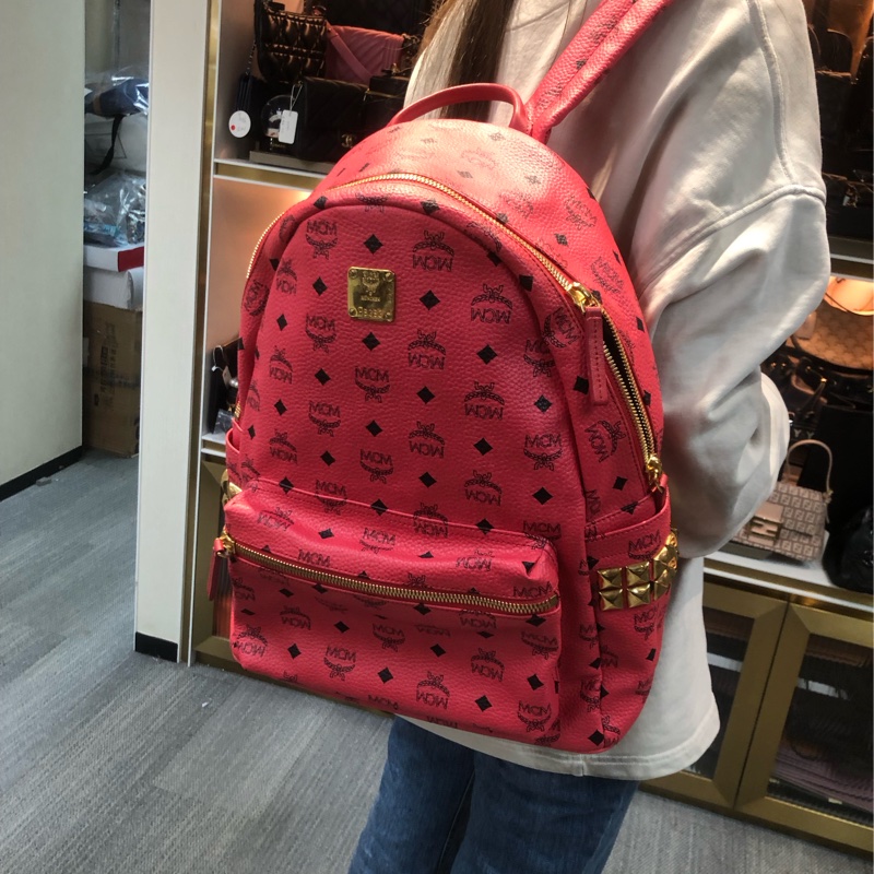 MCM 粉橙紅色背囊 XC152-9
