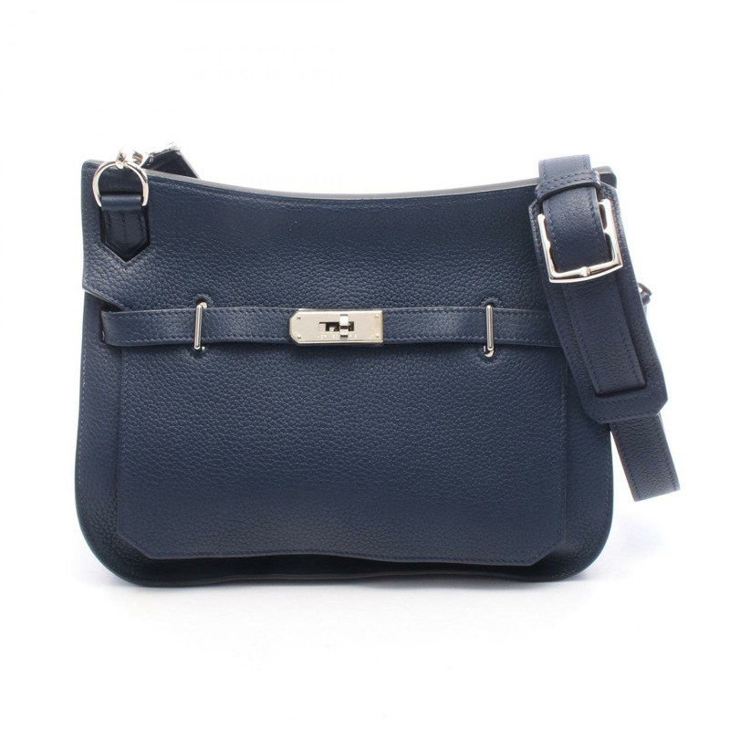 愛馬仕 Jypsiere28 肩背包，Clemence 皮革，海軍藍，二手，帶五金配件-0