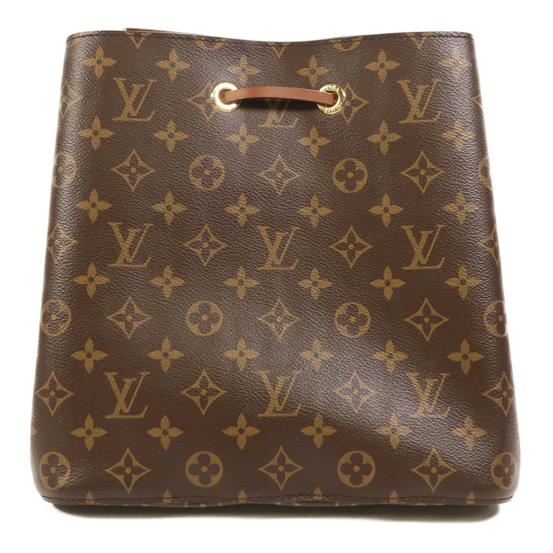 LOUIS VUITTON Monogram NeoNoe MM金扣肩背袋棕色-1