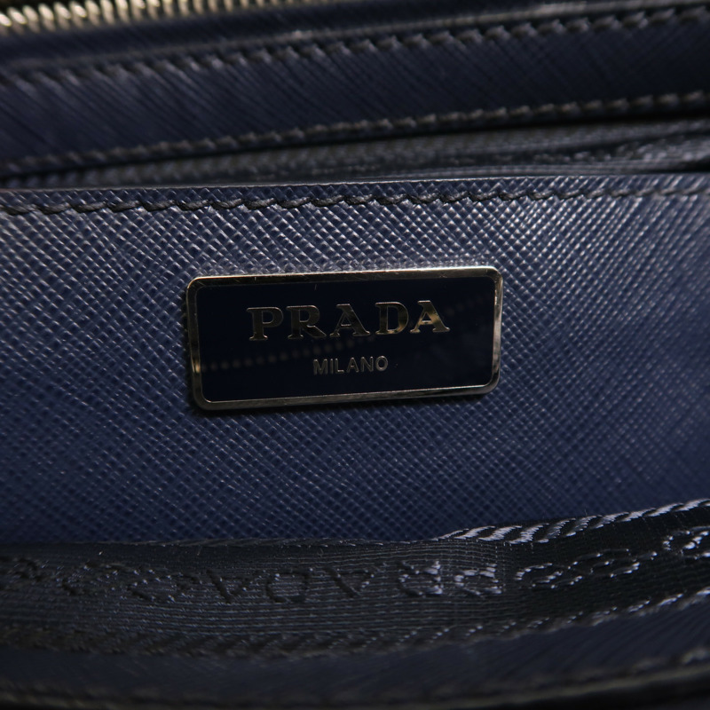 PRADA 尼龍/牛皮皮革2 Way Shoulder銀扣手挽肩背兩用袋-5