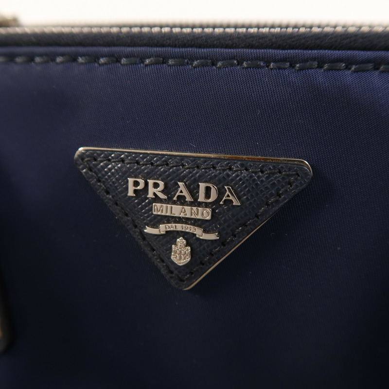 PRADA 尼龍/牛皮皮革2 Way Shoulder銀扣手挽肩背兩用袋-11