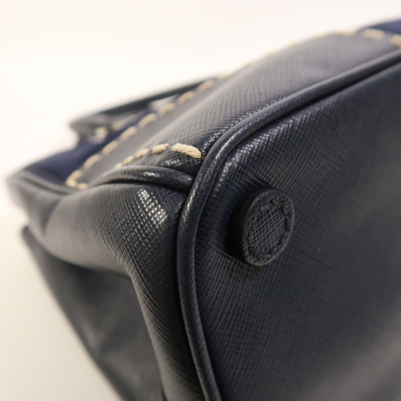 PRADA 尼龍/牛皮皮革2 Way Shoulder銀扣手挽肩背兩用袋-15