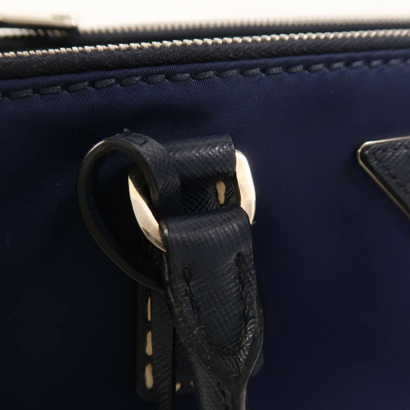 PRADA 尼龍/牛皮皮革2 Way Shoulder銀扣手挽肩背兩用袋-23