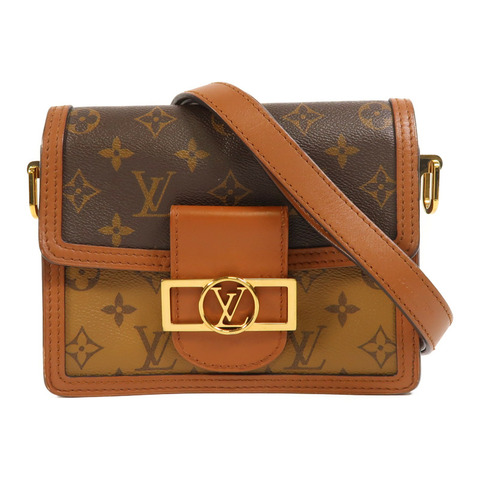 LOUIS VUITTON Monogram Reverse Mini Dauphine金扣肩背袋