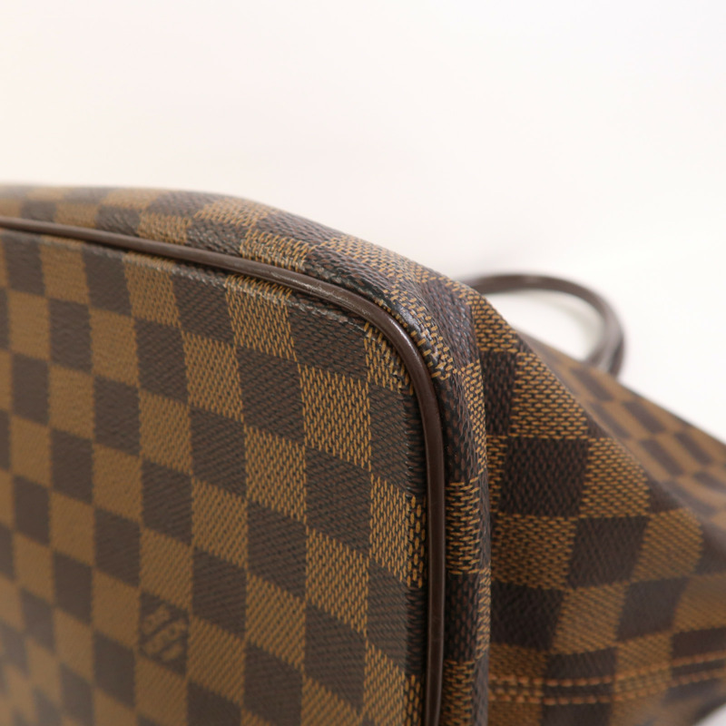 LOUIS VUITTON Damier Saleya MM金扣肩背袋/手挽袋棕色-8