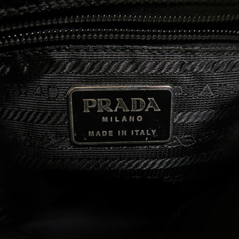PRADA 帆布Shoulder Bag銀扣肩背袋-5