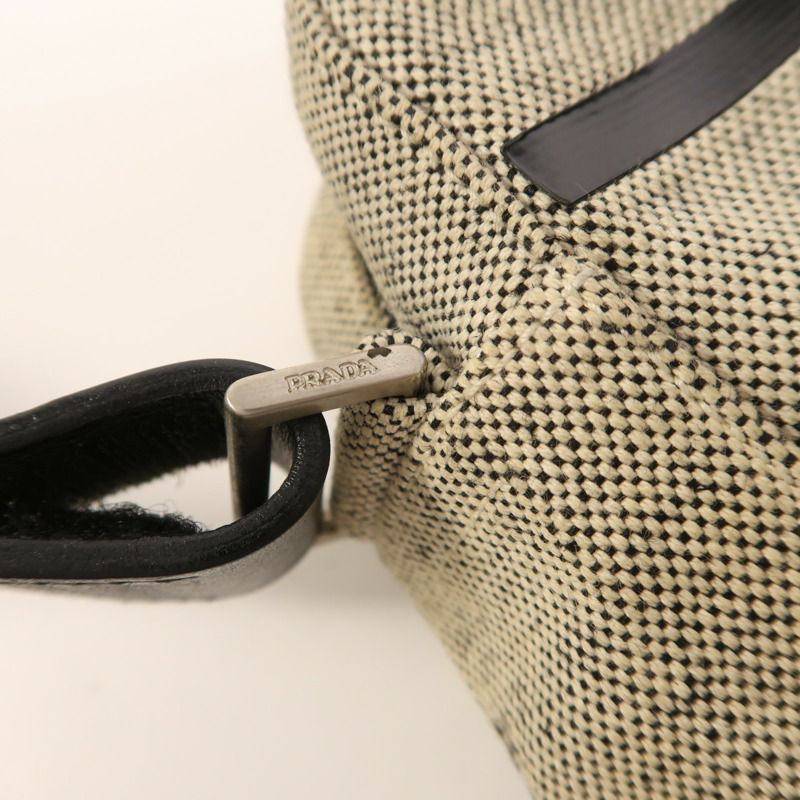 PRADA 帆布Shoulder Bag銀扣肩背袋-13
