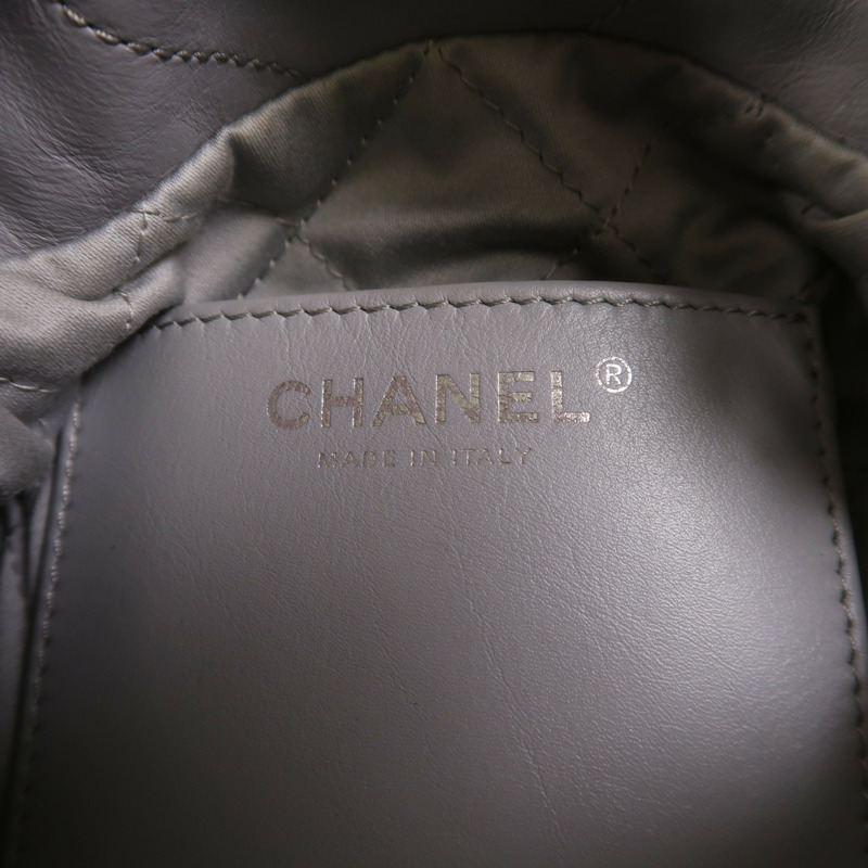 CHANEL 牛皮皮革Chanel 22 Mini銀扣手挽肩背兩用袋-5