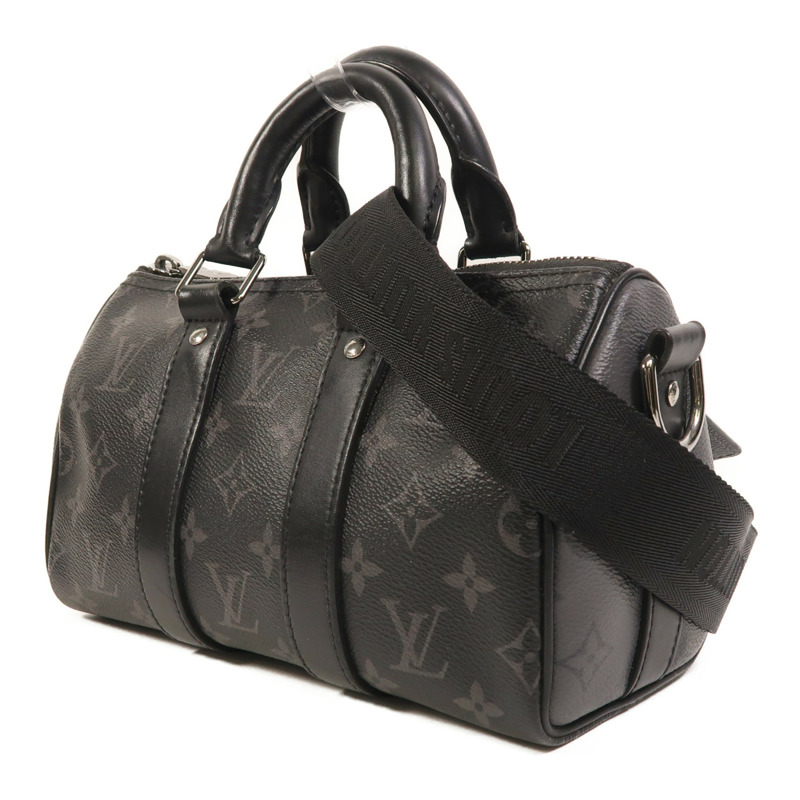 LOUIS VUITTON Monogram Eclipse Reverse Keepall Bandouliere 25銀扣手挽肩背兩用袋-2