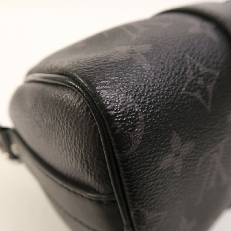 LOUIS VUITTON Monogram Eclipse Reverse Keepall Bandouliere 25銀扣手挽肩背兩用袋-11