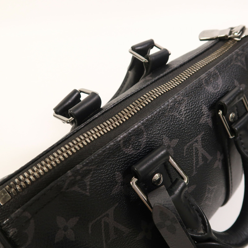 LOUIS VUITTON Monogram Eclipse Reverse Keepall Bandouliere 25銀扣手挽肩背兩用袋-13