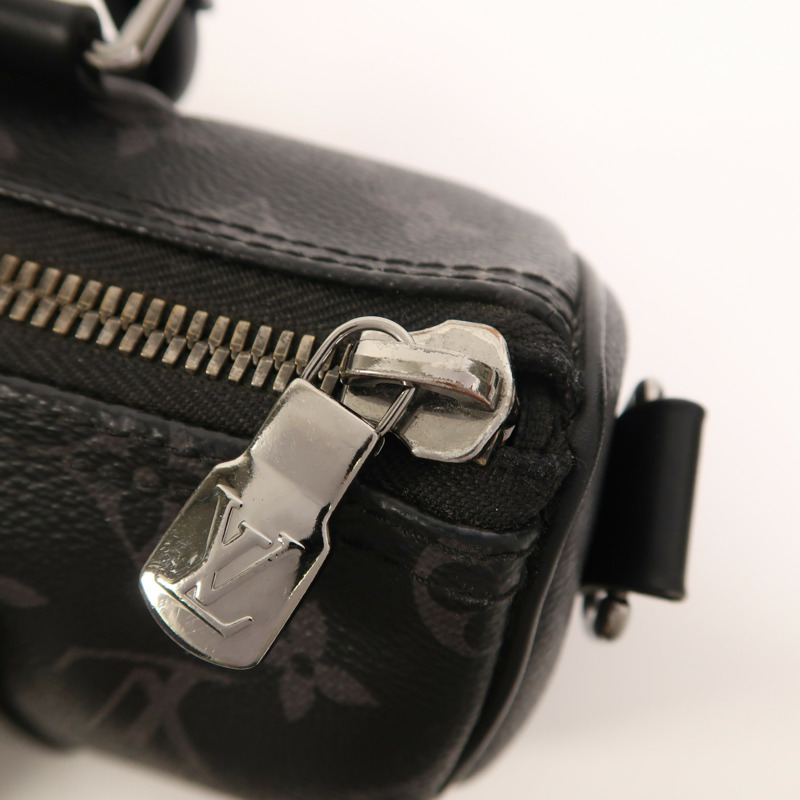 LOUIS VUITTON Monogram Eclipse Reverse Keepall Bandouliere 25銀扣手挽肩背兩用袋-14
