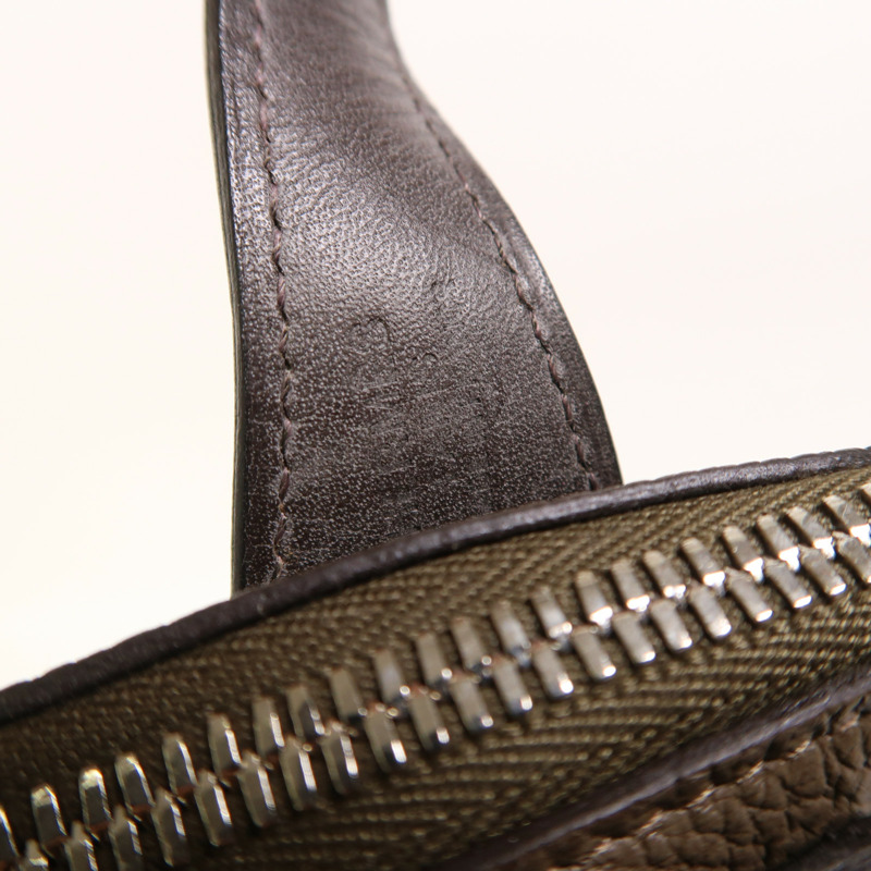 HERMES Togo皮革Victoria Business Bag銀扣手挽袋Etoupe-7