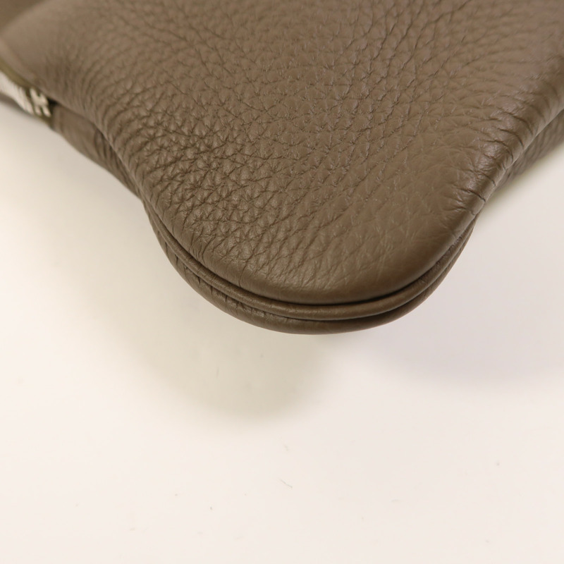 HERMES Togo皮革Victoria Business Bag銀扣手挽袋Etoupe-12