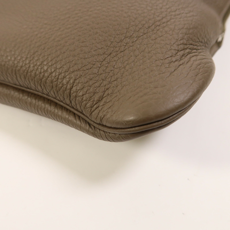 HERMES Togo皮革Victoria Business Bag銀扣手挽袋Etoupe-13