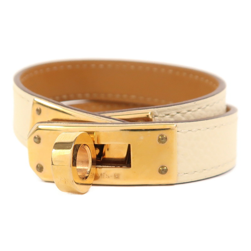 HERMES Epsom皮革Kelly Double Tour T1手鐲Nata-4