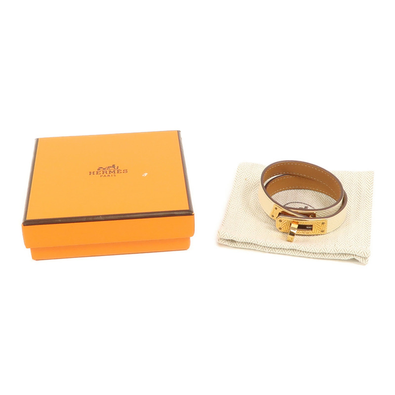 HERMES Epsom皮革Kelly Double Tour T1手鐲Nata-10