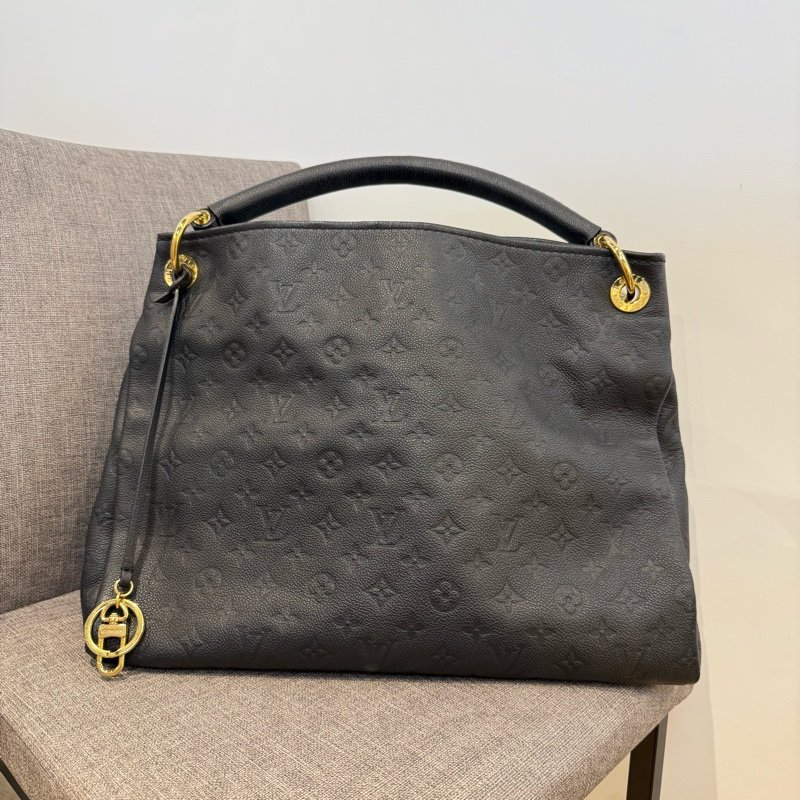 LV黑壓花手提袋-0
