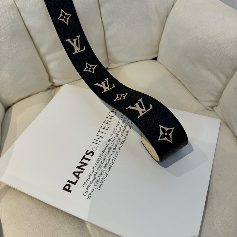 LV Bandouliere 黑色牛皮壓紋背帶(不含包包)-1