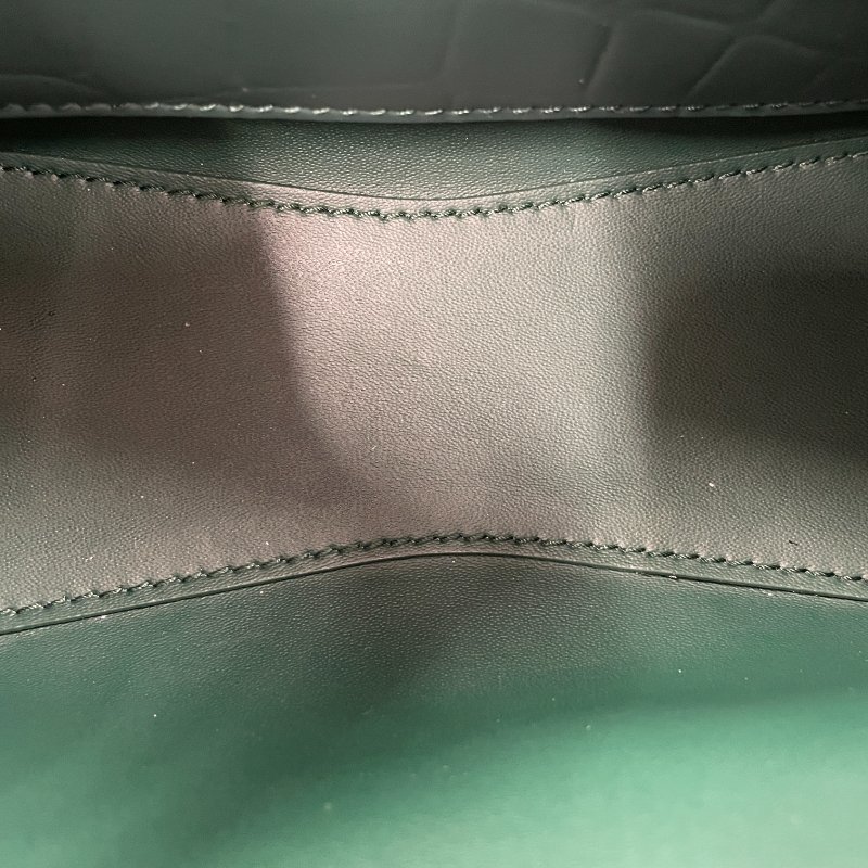 BALENCIAGA NEO CITY 迷你機車包 壓紋牛皮 墨綠色 槍色釦-12