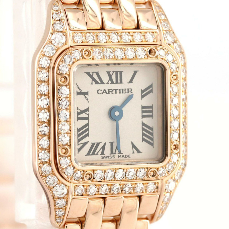 卡地亞迷你獵豹系列PG 2D WF3260F1 PG/RG石英腕錶-5