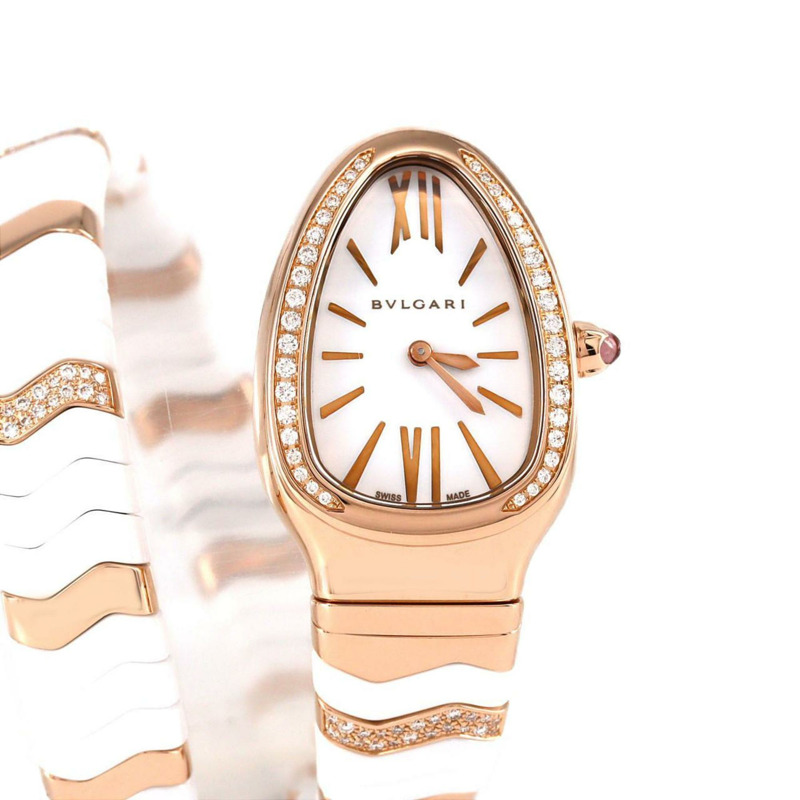 寶格麗 Serpenti Spiga 陶瓷 x PG D 錶帶 小號 SPP35G SPP35WGDWCGD1.1T PG/RG 石英錶-0