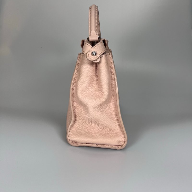 FENDI 粉紅銀扣peekaboo手提斜背包-2