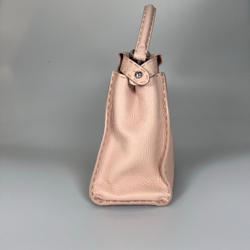 FENDI 粉紅銀扣peekaboo手提斜背包-3