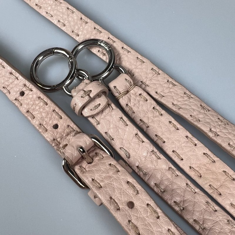 FENDI 粉紅銀扣peekaboo手提斜背包-8