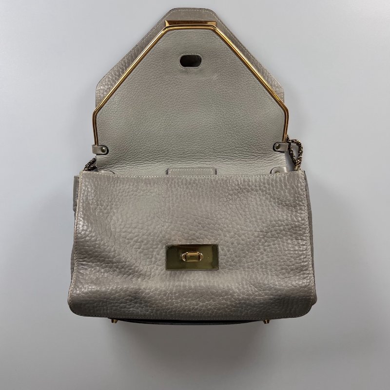 CHLOE 灰藍色金鍊包-5